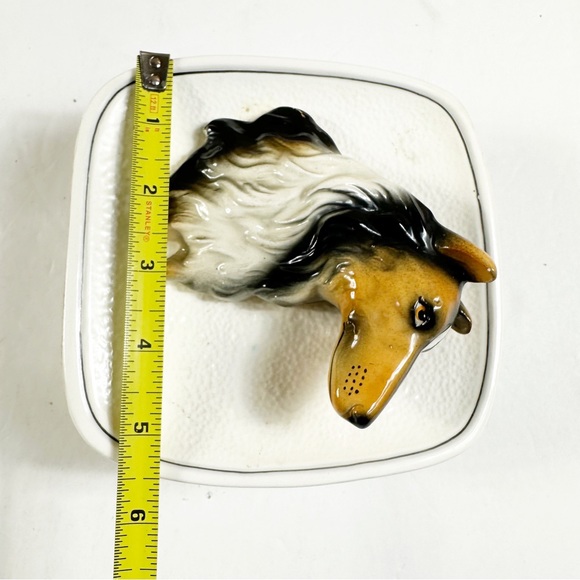 Vintage Grantcrest Japan Dog Plaque MCM Retro Wall Pocket Decor Collie Kitsch - Picture 8 of 13